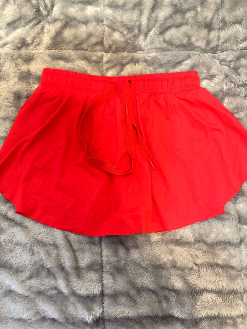 Bright Red Athletic Skort with Drawstring Waist